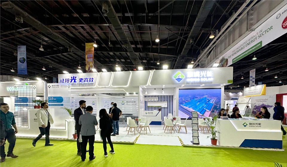 旗濱集團(tuán)展位設(shè)計(jì)科技感十足，發(fā)力可再生能源