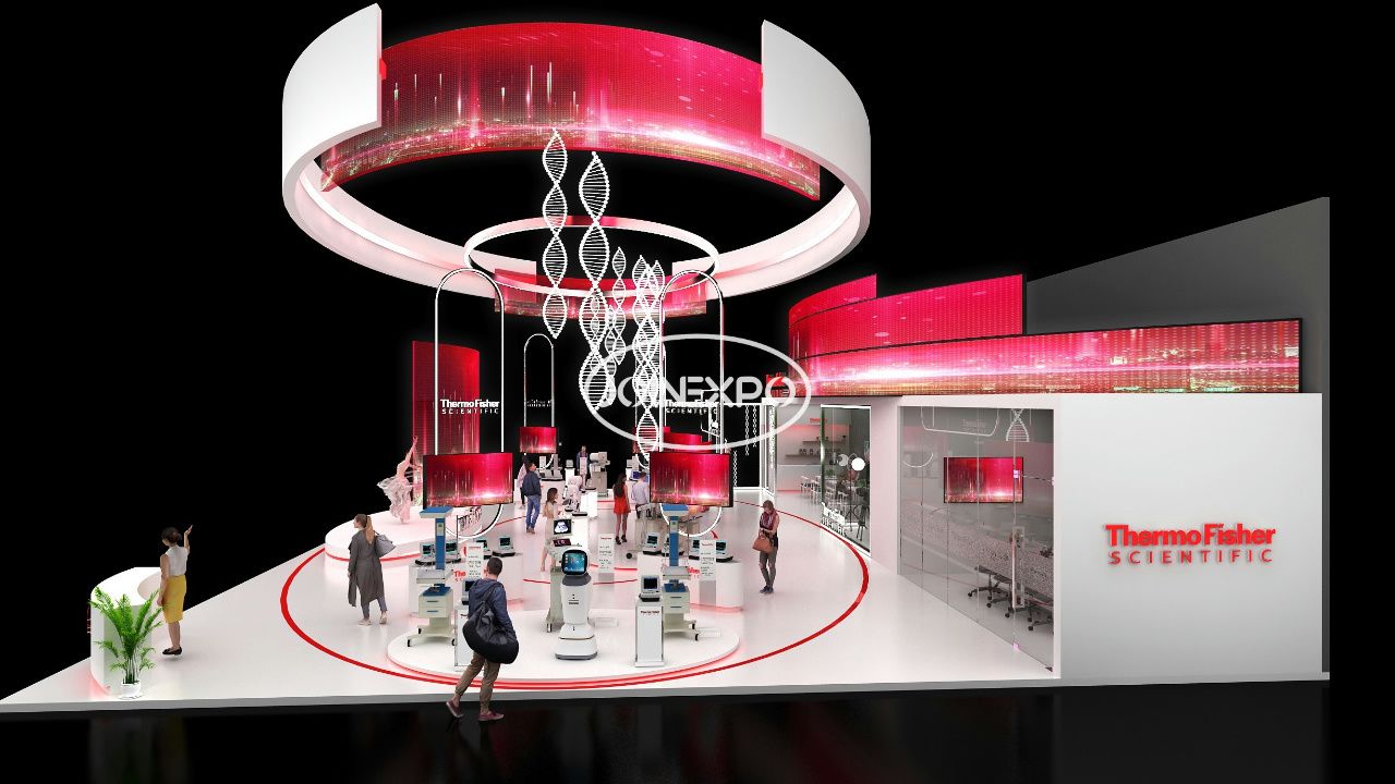 CIIE進(jìn)博會展會設(shè)計(jì) |  賽默飛世爾展臺設(shè)計(jì)融入基因科學(xué)元素